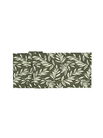 SANDER | Tischläufer LEAVES 40x100 Honey | dunkelgrün
